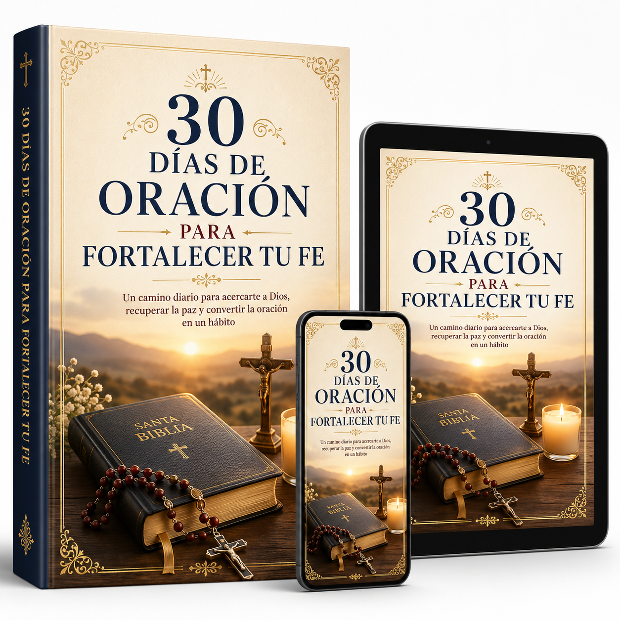 Libro digital 30 Días de Oración para Fortalecer tu Fe — versión celular y tablet